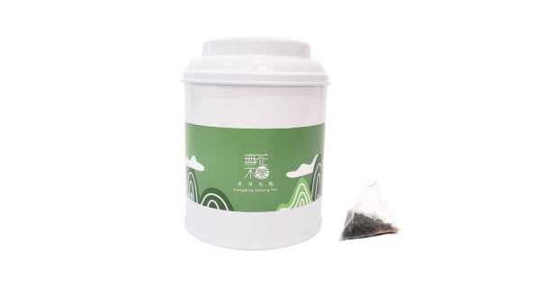 【無花不茶】原葉花茶系列-原味經典款：凍頂烏龍—3g三角茶包*10入圓鐵罐裝*2罐