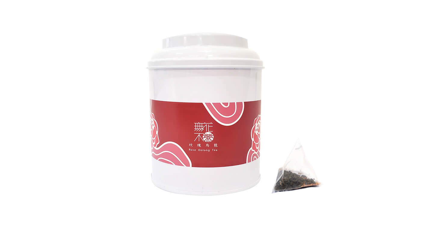 【無花不茶】原葉花茶系列-烏龍款：玫瑰烏龍—3g三角茶包*10入圓鐵罐裝*2罐