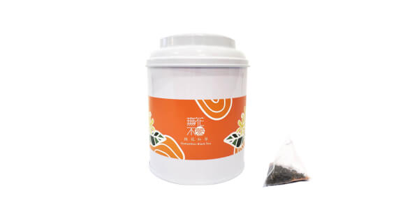 【無花不茶】原葉花茶系列-紅茶款：桂花紅茶—3g三角茶包*10入圓鐵罐裝*2罐