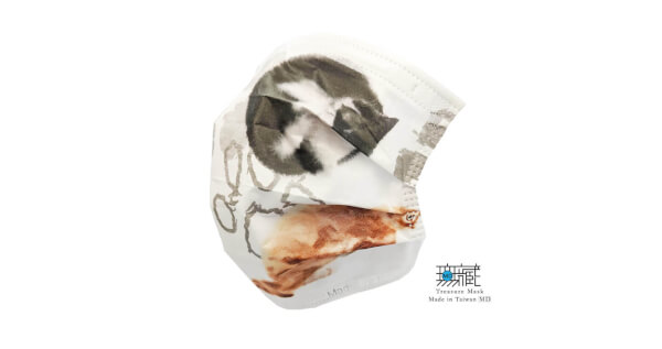 寫實貓 三層防護口罩｜成人款5入裝*6包