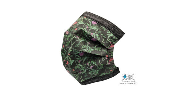 黑底薔薇 三層防護口罩｜成人款5入裝*6包