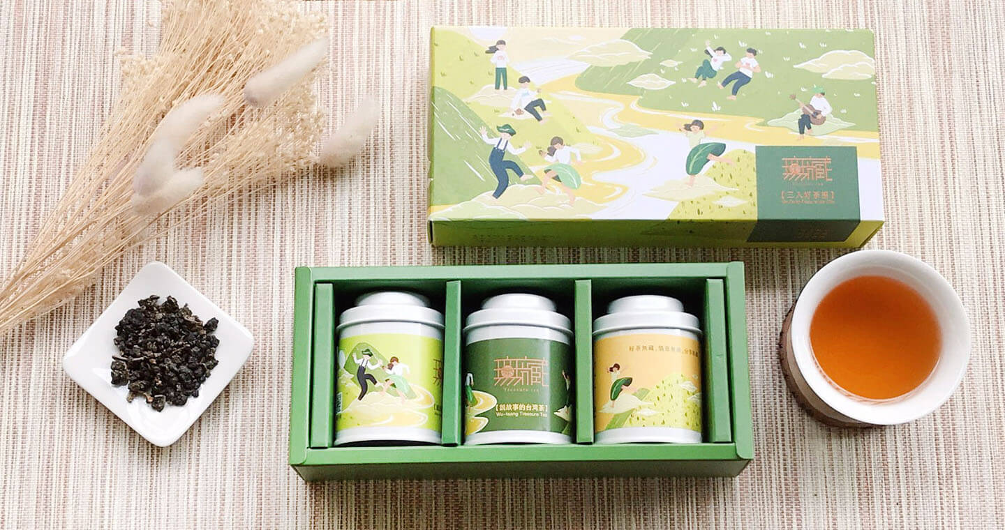 客製化茶葉禮盒【無藏 | 清新款】阿里山故事茶3入小禮盒 ─ 展翅飛翔 /溫潤甘美*2組