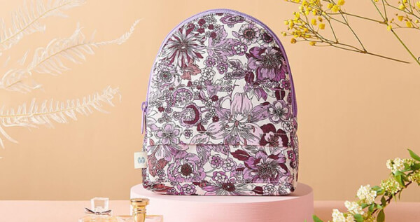 【無藏嚴選】旅の花-精品化妝包： 粉紫 - 繁花