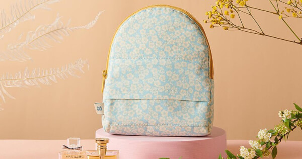 【無藏嚴選】旅の花-精品化妝包： 淡藍 - 花見小路