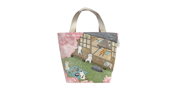 Sunny Bag x 貓小姐Ms.Cat-托特包-日式房子賞櫻