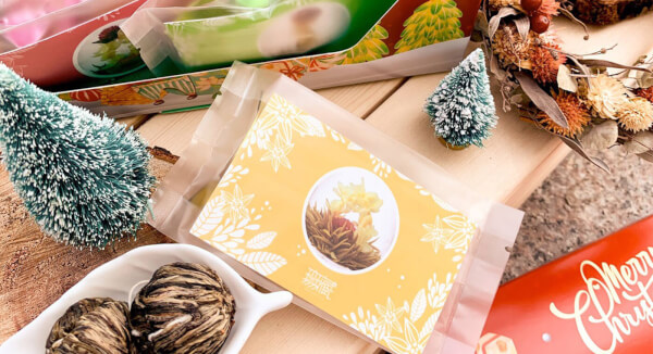 F【聖誕公益禮盒】無藏-工藝花茶 綜合款開花茶6入裸包裝小禮盒