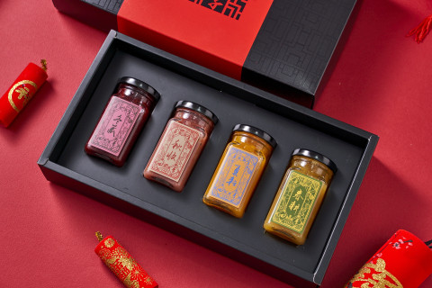 黃金四季幸福果釀禮盒(百香鳳梨+愛文芒果+蜜香芭樂+草莓蔓越莓)