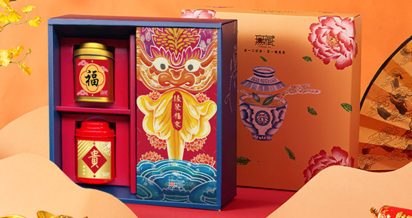 【新年公益禮盒】C3 無藏 客製茶食禮盒-【福貴】精美方盒組 (2茶+1千層棒)