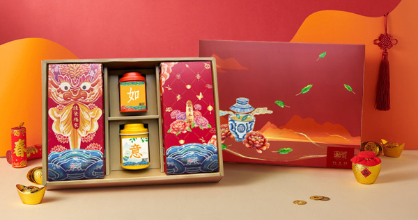 【客製茶禮】無藏 喜慶大禮盒N2【平安如意】-精緻綜合澎湃茶食禮 (2小茶罐+2餅)