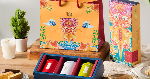 【無藏】公益禮盒E3 福貴平安 桃眼獅綜合金萱茶禮(3茶)