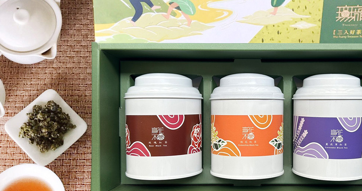 【無花不茶】花入紅茶【桂花紅茶+玫瑰紅茶+薰衣草紅茶】三入大罐裝綜合茶包禮 大禮盒