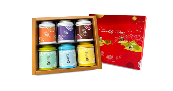 【無藏嚴選】閨密禮盒-開花茶+花入紅茶綜合6入小罐組 – 全彩盒