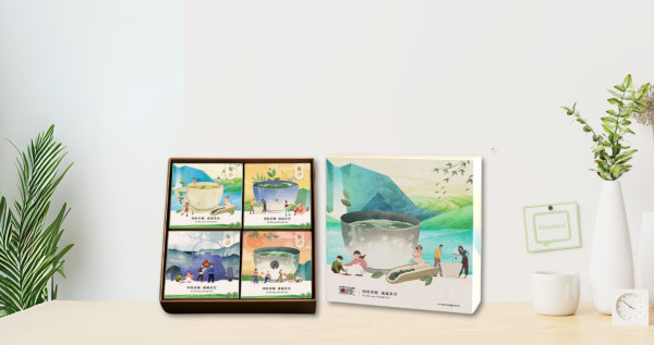 Z2-2【無藏茗茶】X【可瑞特設計】X【伊甸基金會】聯名公益禮盒—【四時茶願·歲歲平安】綜合茶包茶食禮盒組